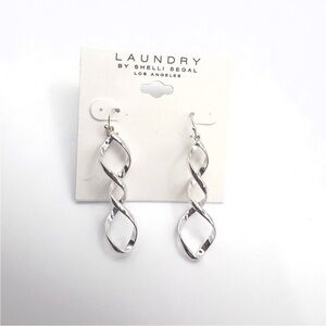 Laundry By Shelli Segal Elegant Silver Twist Earrings